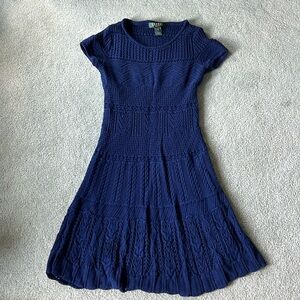 Lauren Ralph Lauren dress. Knit dress in navy blue. Size PXS